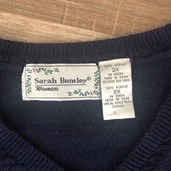 Sarah Bentley womens navy blue sweater size 2X - Picture 4 of 5